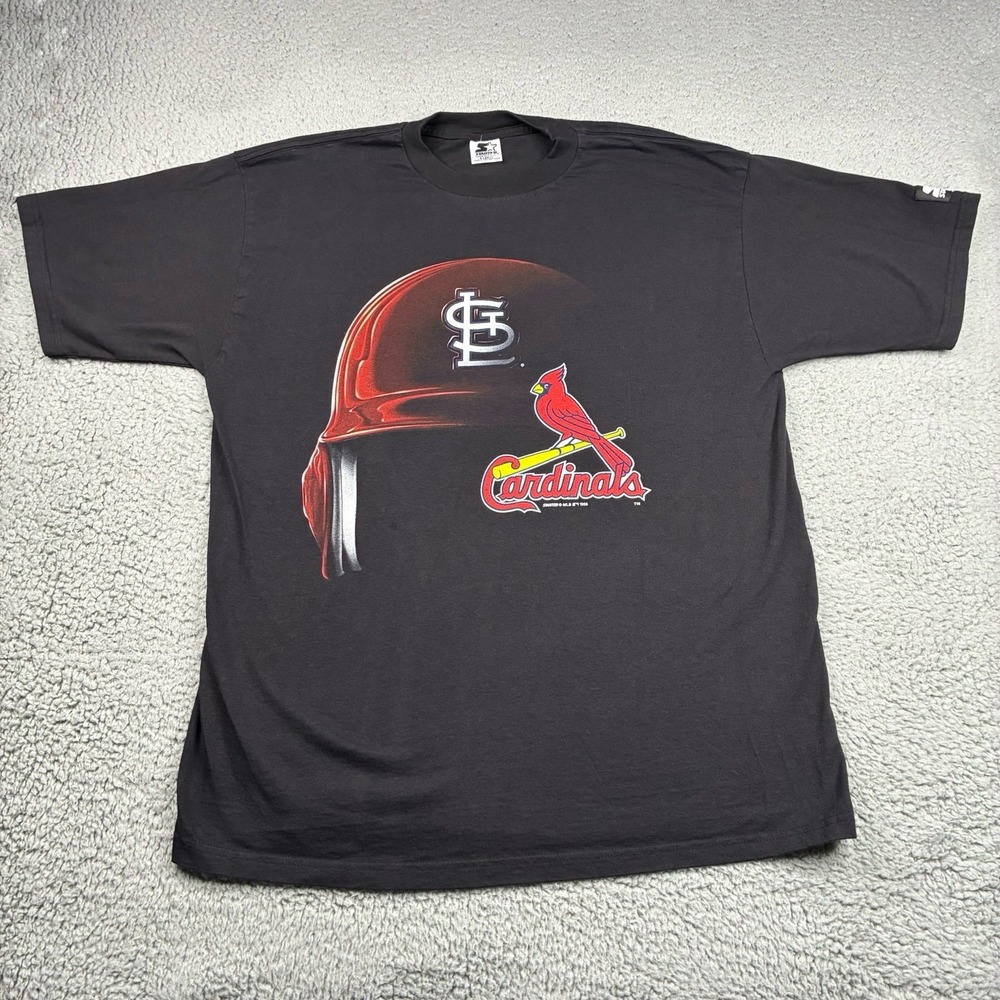 Vintage 1998 St Louis Cardinals T-Shirt Men's XL Black MLB Starter Baseball